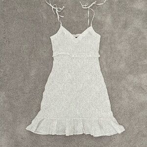Express White Dress with Black Polka Dots Size Small